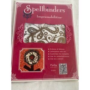 Spellbinders Paisley Impressibilities Emboss & Deboss Stencil 4.25"x5.5" New Sea